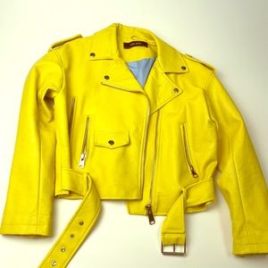 Zara Yellow Moto Jacket